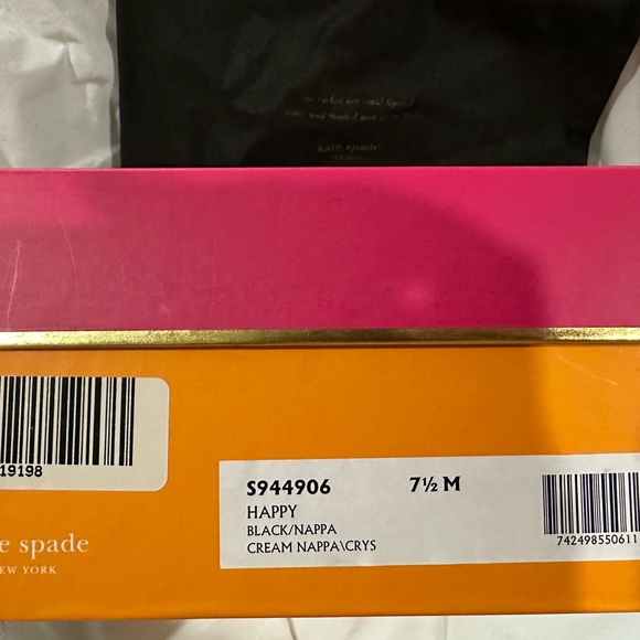 Kate Spade Leather Stiletto High Heels with Crystal Rhinestone Toes “Happy” ♠️ - Picture 3 of 10